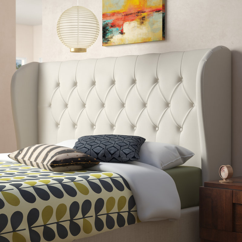 Brayden Studio® Teston Tufted Linen Upholstered Wingback Headboard